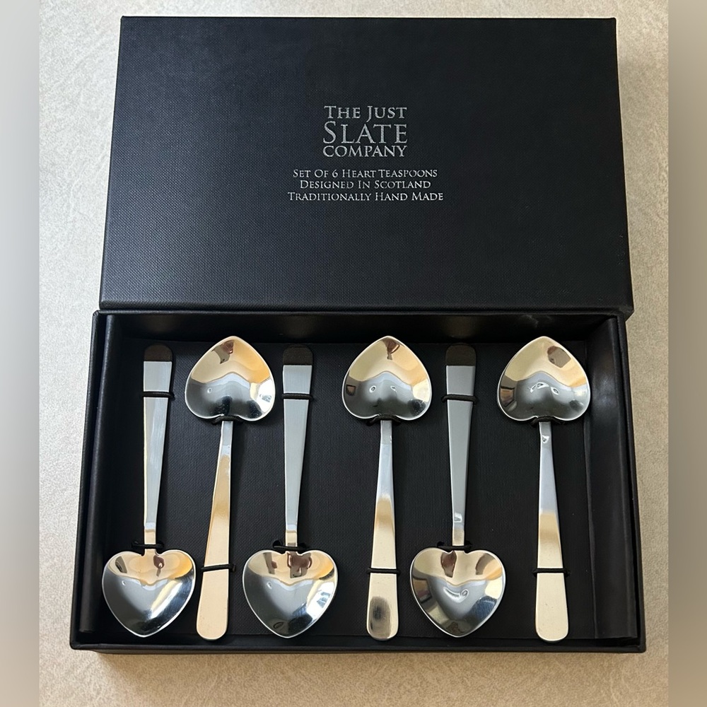 The Just Slate Company Heart Shaped Spoons Set Of Six New In Box